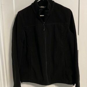 Classic Black Full-Zip Fleece Jacket natural reflections size L